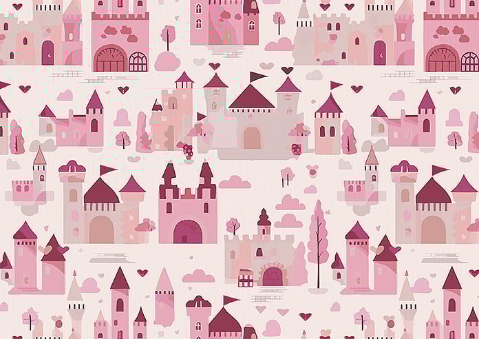 Magic Castle, Princess Pink - Motorised Roman Blind - Image 7